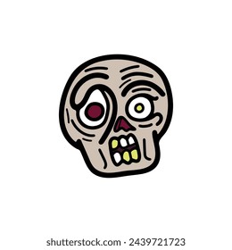 isolate skull character flat illustrator on background