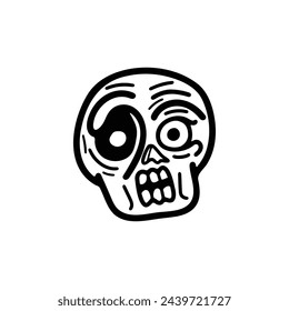 isolate skull character flat illustrator on background