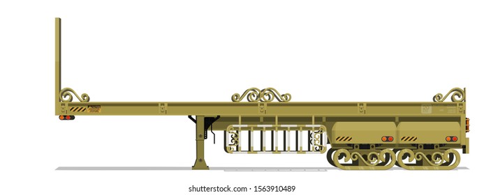 Isolate sleigh trailer on white background
