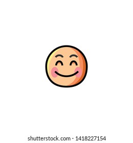 Isolate Smiling Face With Smiling Eyes Vector Icon, Emoticon