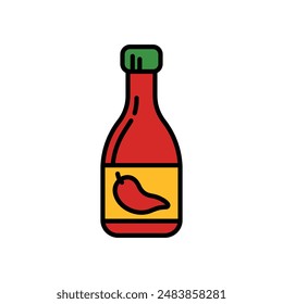 isolate spicy sauce flat icon