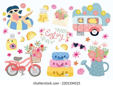 isolate summer elements design vector