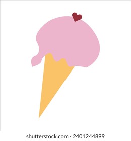 aislar valentina s día helado rosa vectorial