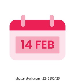 icono plano del programador de llamadas rosa diurno de valentine