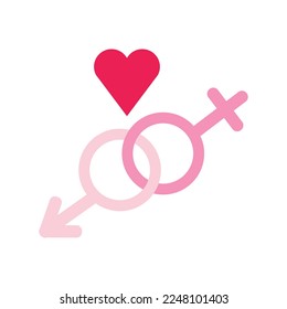 isolate valentine's day pink flat icon design