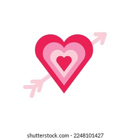 Valentinstag-rosa flaches Icon-Design isolieren