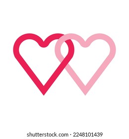 isolate valentine's day pink flat icon design