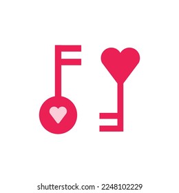 isolate valentine's day pink flat icon design