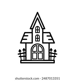 isolate vampire castle flat icon