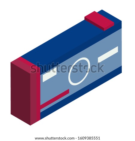 Isolate vector isometric illustration of a photo camera. 