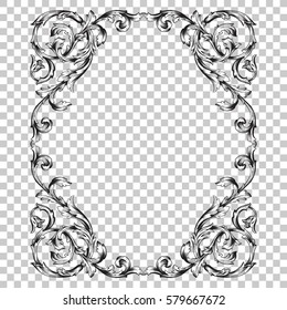 Isolate vintage baroque ornament retro pattern antique style acanthus. Decorative design element filigree calligraphy vector. You can use for wedding decoration of greeting card and laser cutting.