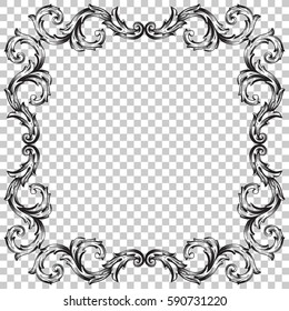 Isolate vintage baroque ornament retro pattern antique style acanthus.