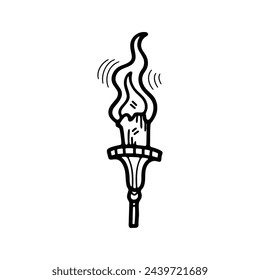 isolate vintage candle flat illustrator on background