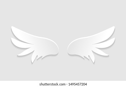 Isolate white angel wings on gray background vector illustration
