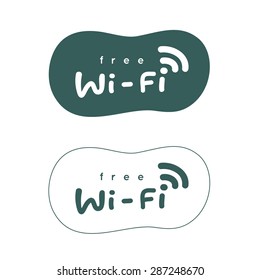 isolate of wi-fi sign, hand draw, vector