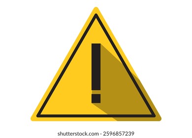 Isolate yellow hazard warning symbol on a white background. Warning, Attention vector icon, Danger clip art in Flat style, Traffic sign . 1176