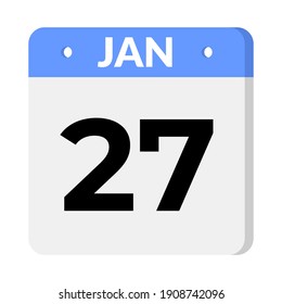 isolated 27 january calendar icon vector illsutration