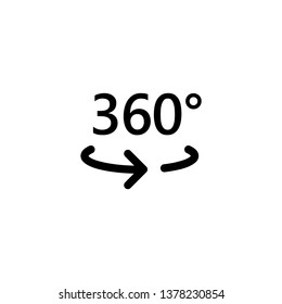 Isolated 360 rotation vector icon, pictogram
