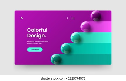 Isolated 3D balls company identity concept. Minimalistic banner design vector illustration.