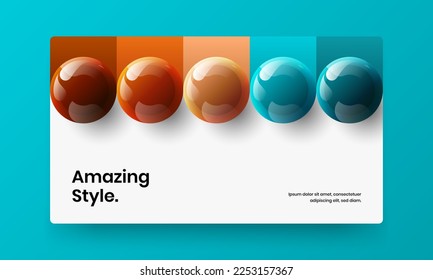 Isolated 3D balls company identity illustration. Geometric annual report vector design layout.