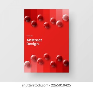 Isolated 3D balls handbill illustration. Trendy company cover vector design concept.
