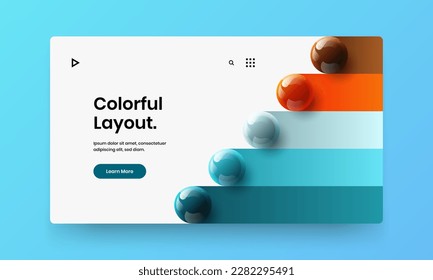 Isolated 3D balls leaflet concept. Geometric cover vector design template.