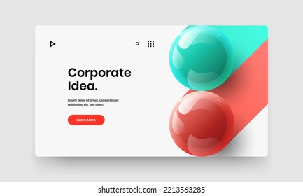 Isolated 3D balls placard template. Geometric banner vector design concept.