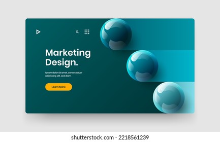 Isolated 3D balls presentation concept. Multicolored web banner design vector illustration.