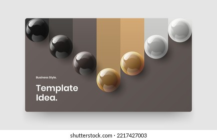 Isolated 3D balls presentation layout. Trendy book cover design vector illustration.