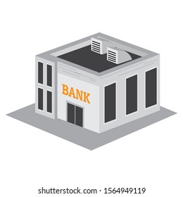 Isolated 3D bank building image - Vector illustration