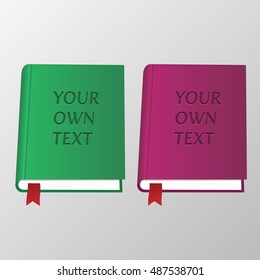 Isolated 3d books illustration. Blank college symbols of knowledge. Colorful vector books.