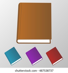 Isolated 3d books illustration. Blank college symbols of knowledge. Colorful vector books.