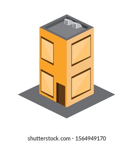 Isolated 3D building on a white background - Vector