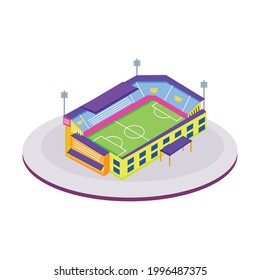 Isolated 3d colored soccer stadium