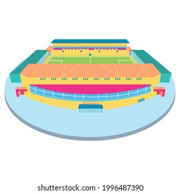 Isolated 3d colored soccer stadium