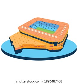 Isolated 3d colored soccer stadium