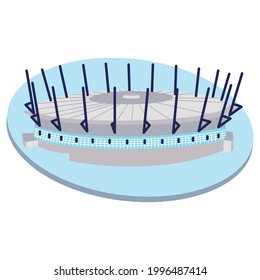 Isolated 3d colored soccer stadium
