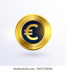 isolated and 3d euro golden coin sign design vector