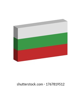 Isolated 3D flag of Republic of Bulgaria - Vector illustration
