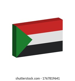 Isolated 3D flag of Sudan - Vector illustration
