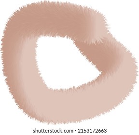 isolated 3d fur half circle shape 