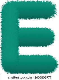 Isolated 3D Furry Alphabet E. Hairy Alphabet. 3D Hairy Alphabet. Signs, Symbol, Icon.