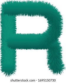 Isolated 3D Furry Alphabet R. Hairy Alphabet. 3D Hairy Alphabet. Signs, Symbol, Icon.