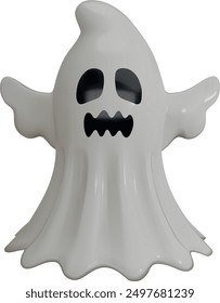 Fantasma aislado 3D. Divertido personaje de Halloween