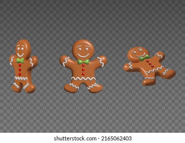 isolated 3d gingerbread man vector