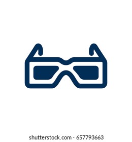 Isolated 3D Glasses Icon Symbol On Clean Background. Vector Spectacles Element In Trendy Style.