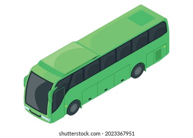 Isolated 3d green bus icon