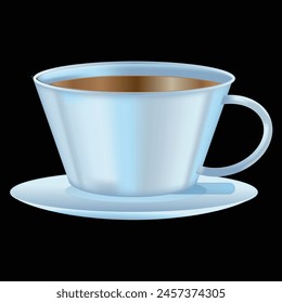 Isolated 3D Illustration of Tea Cup