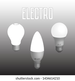 Isolated 3D LED bulbs with different caps