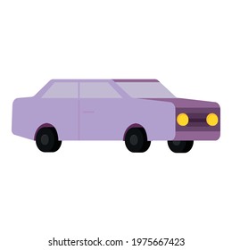 Isolated 3d light purple car icon Vector illustration